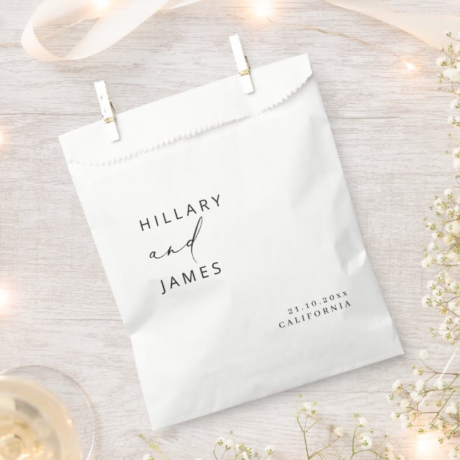 Modern Elegant Calligraphy Wedding   Favour Bag (Clipped)