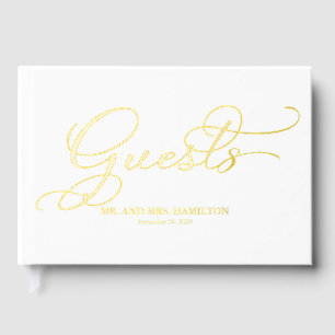 Modern Elegant Calligraphy Wedding Guest Book