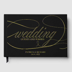 Modern Elegant Calligraphy Wedding Guest Book