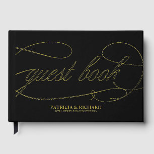 Modern Elegant Calligraphy Wedding Guest Book