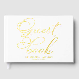 Modern Elegant Calligraphy Wedding Guest Book