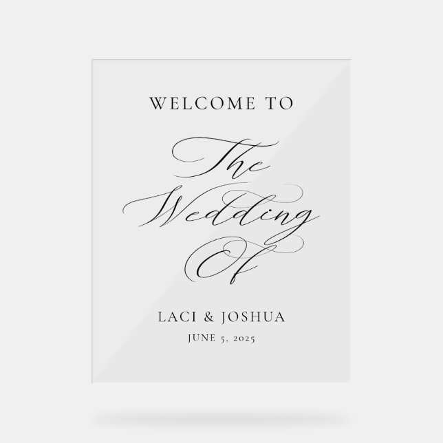 Modern Elegant Calligraphy Wedding Welcome Sign (Front)
