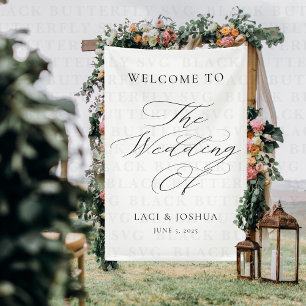 Modern Elegant Calligraphy Wedding Welcome Sign