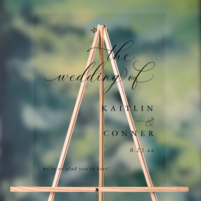 Modern Elegant Calligraphy Wedding Welcome Sign (Neutral)