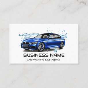 Modern Elegant   Car Wash & Auto Detailing QR Code Business Card