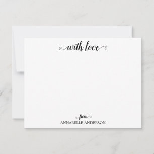 Modern Elegant Casual With Love Black Script Card