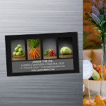 Modern Elegant Catering Chef Business Card<br><div class="desc">Customizable modern elegant magnetic business card template with professional studio photos of vegetables. Perfect for catering company,  food service,  nutrition coach,  health consulting,  personal chef.</div>