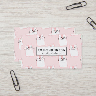 Modern elegant cats pattern customized business card
