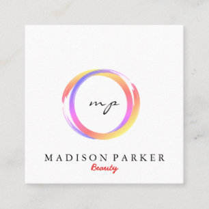 Modern Elegant Champagne Abstract Beauty Stylist S Square Business Card