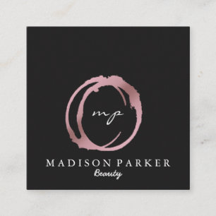 Modern Elegant Champagne Abstract Beauty Stylist Square Business Card