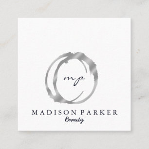 Modern Elegant Champagne Abstract Beauty Stylist Square Business Card