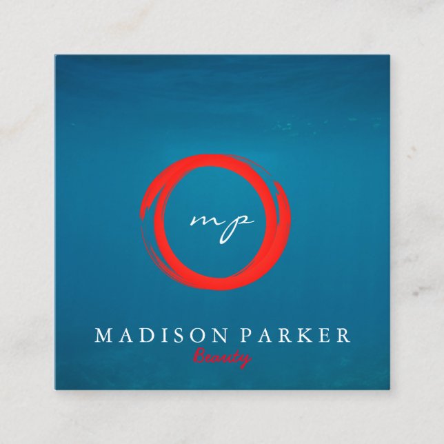 Modern Elegant Champagne Abstract Beauty Stylist Square Business Card (Front)