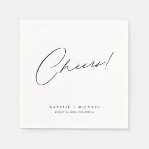 Modern Elegant Cheers Personalized Custom Wedding Napkin