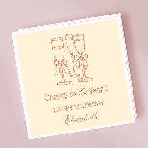 Modern Elegant Cheers to 30 years Birthday Napkins