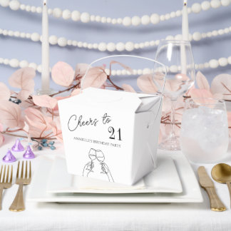 Modern elegant chic cheers to 21 birthday party favor box