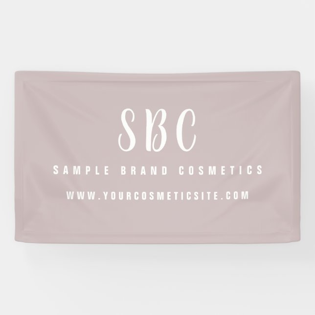 Modern Elegant Chic Cosmetics Business Monogram Banner (Horizontal)