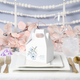 Modern Elegant Chic Dusty Blue Wedding Favor Box