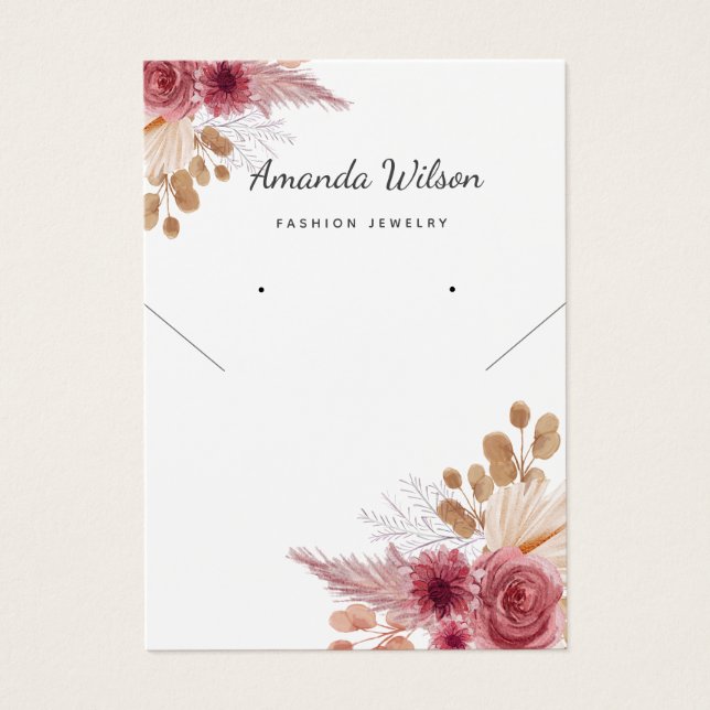 Modern Elegant chic Earrings Necklace Display Card (Front)