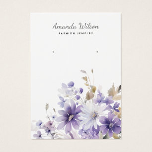 Modern Elegant chic floral earring display card 