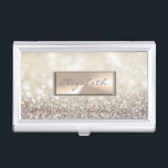 Modern Elegant Chic Girly  Glittery,Bokeh Business Card Holder<br><div class="desc">Elegant glamourous glittery background. An elegant and sophisticated designe. The perfect cool gift idea for her on any occasion.</div>