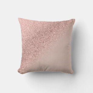 Modern Elegant Chic Girly Glittery Bokeh Ombre Throw Pillow