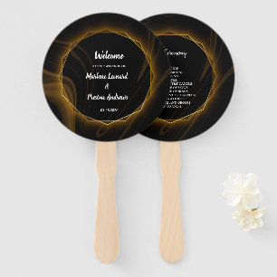Modern Elegant Chic  gold  Light   Wedding Program Hand Fan