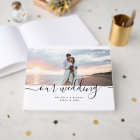 Modern Elegant Chic Handwritten Photo Wedding