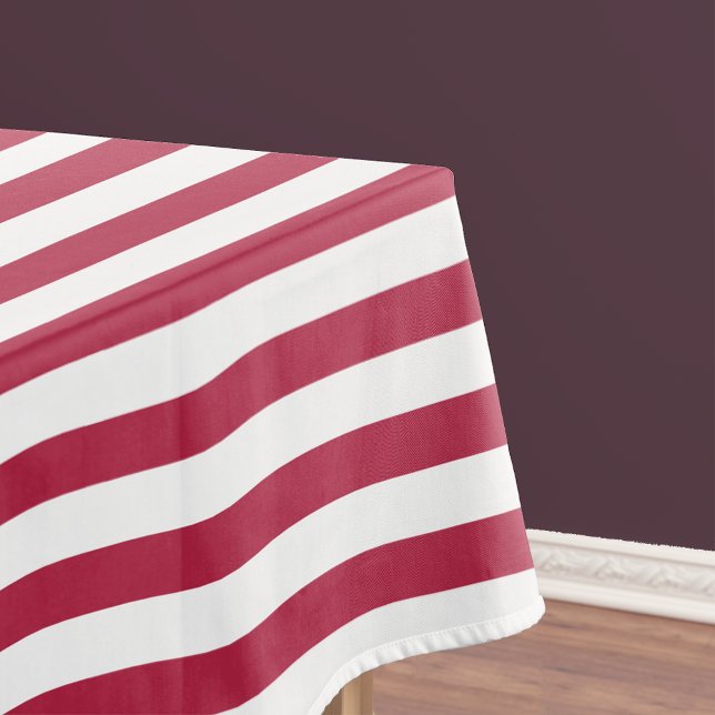 Modern Elegant Chic Magenta White Stripes Pattern Tablecloth (Modern Elegant Chic Magenta White Stripes Pattern Tablecloth)