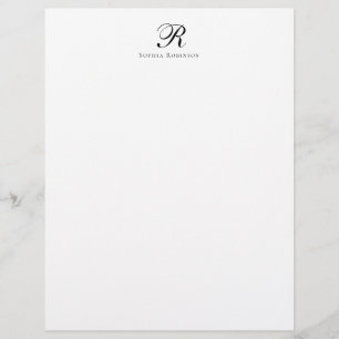 Modern Elegant Chic Monogram Professional Business Letterhead