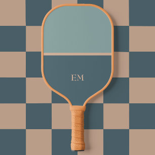 Modern Elegant Chic Monogrammed Initials Minimal Pickleball Paddle