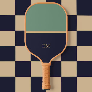Modern Elegant Chic Monogrammed Initials Minimal Pickleball Paddle