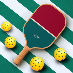 Modern Elegant Chic Monogrammed Initials   Minimal Pickleball Paddle
