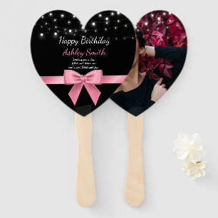 Modern elegant chic rose  sweet 16 hand fan