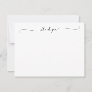 Modern Elegant Chic Script Thank You Calligraphy Card