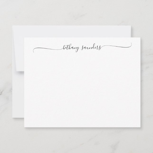 Modern Elegant Chic Swash Script Name Calligraphy Card (Front)