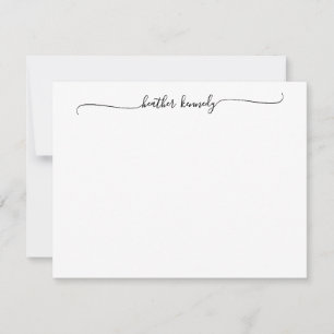 Modern Elegant Chic Swash Script Name Calligraphy  Card