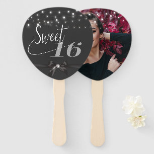 Modern elegant chic sweet 16 hand f hand fan