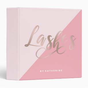 Modern elegant chick rose gold lashes binder