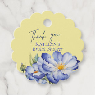 Modern Elegant Chinoiserie Floral High-Heel Favour Tags