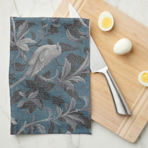 Modern Elegant Chinoiserie Floral Pattern Kitchen Towel