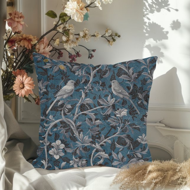 Modern Elegant Chinoiserie Floral Pattern Throw Pillow (Creator Uploaded)