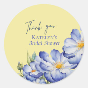 Modern Elegant Chinoiserie Floral Thank you Classic Round Sticker
