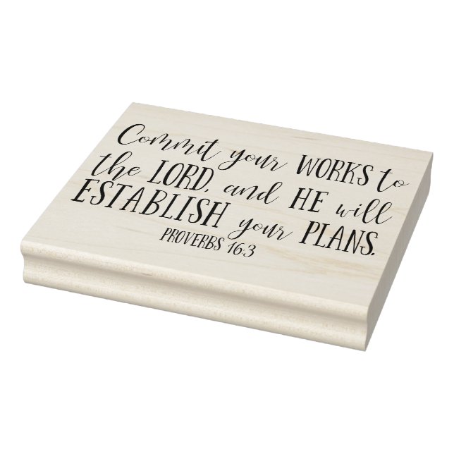 Modern Elegant Christian Bible Verse Typography Rubber Stamp (Stamp)