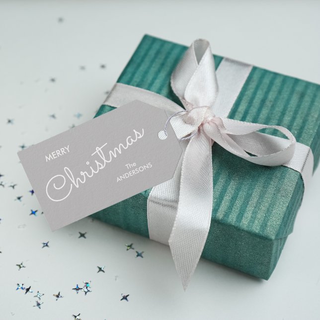 Modern Elegant Christmas | Grey Gift Tags (Modern Elegant Christmas | Gray Gift Tags)
