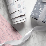 Modern Elegant Christmas Holiday Pattern Wrapping Paper Sheet<br><div class="desc">An elegant modern minimal pink,  white and grey Christmas tree patterned wrapping paper set for the holiday season.</div>