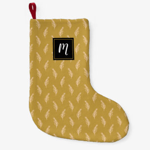 Modern Elegant Christmas Pattern Monogram Small Christmas Stocking