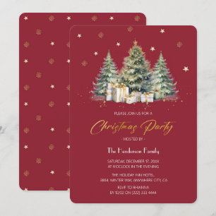 Modern & Elegant Christmas Tree christmas Party Invitation