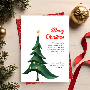 Modern Elegant Christmas Tree Merry Christmas Holiday Card