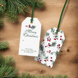 Modern Elegant Christmas Watercolor Pine Greenery Gift Tags<br><div class="desc">Modern Elegant Christmas Watercolor Pine Greenery Gift tags featuring a sprig of gentle modern greenery of pine and berries. Please contact us at cedarandstring@gmail.com if you need assistance with the design or matching products.</div>