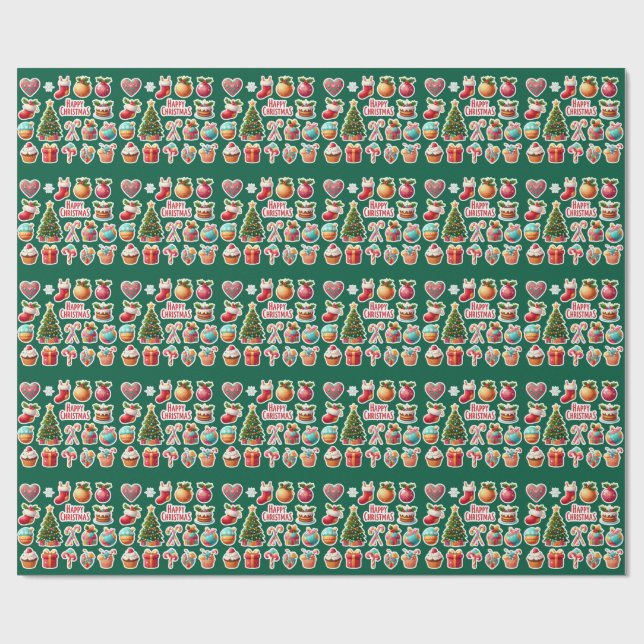 Modern elegant christmas  wrapping paper (Flat)